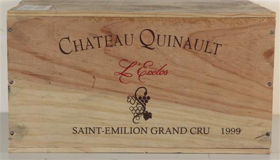 A case of six bottles of Chateau Quinault LEnclos, St Emilion, 1999.